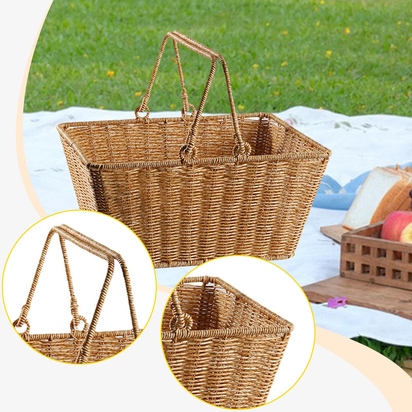 Snacks Food Gift Baskets - Picnic Storage Basket with Handle Tote