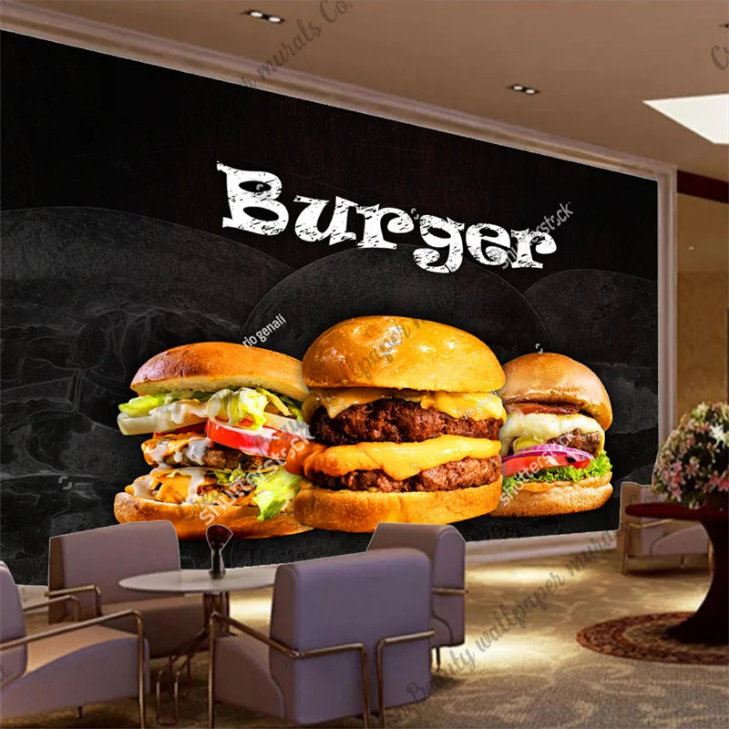 Food Snacks Background - Custom Burger Photo Wallpaper Fast Food