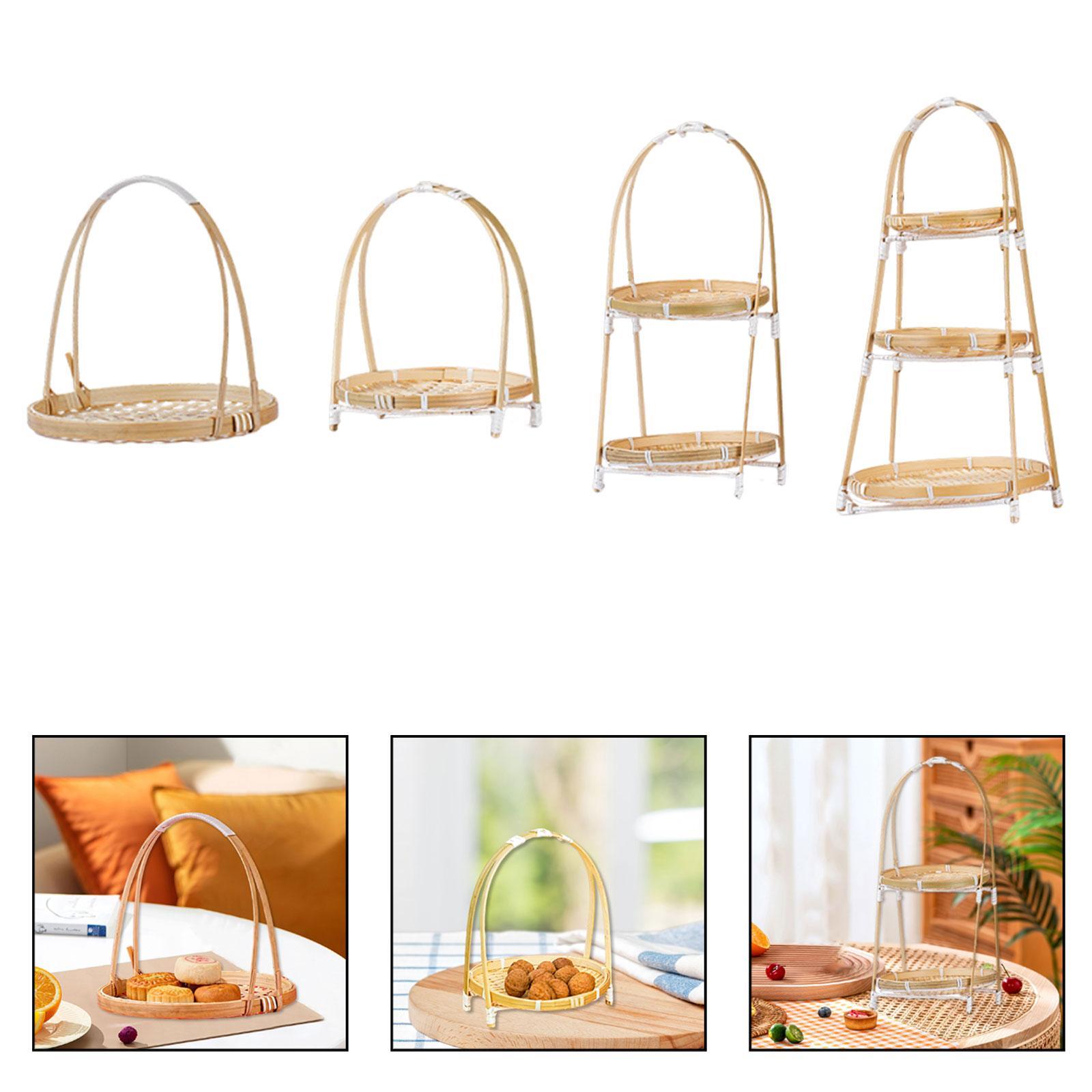 Snacks Food Gift Baskets - Woven Bamboo Snack Stand Food Display