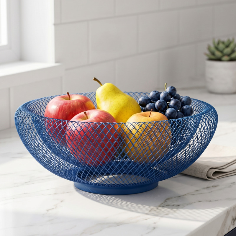 Snacks Food Gift Baskets - Iron Fruit Basket Modern Minimal Metal