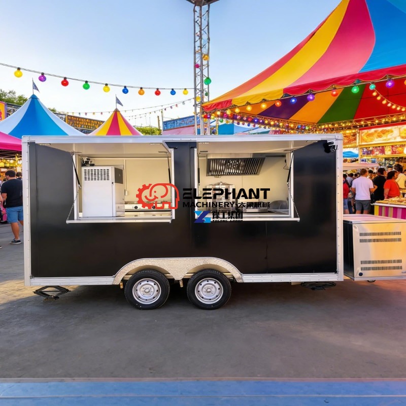 Food Snacks Business - Stainless Steel Multifunctional Mobile Food Trailer,