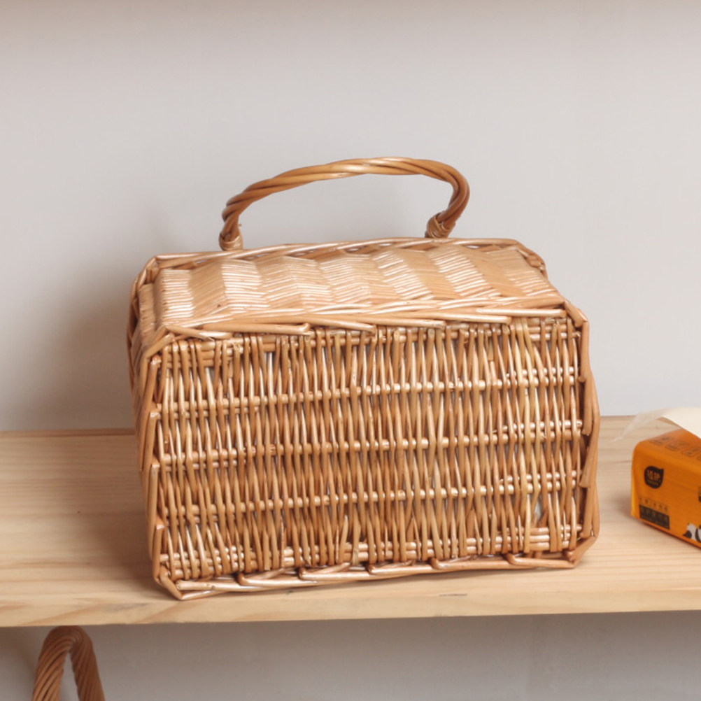 Snacks Food Gift Baskets - 1Pcs Wicker Storage Basket Portable Woven