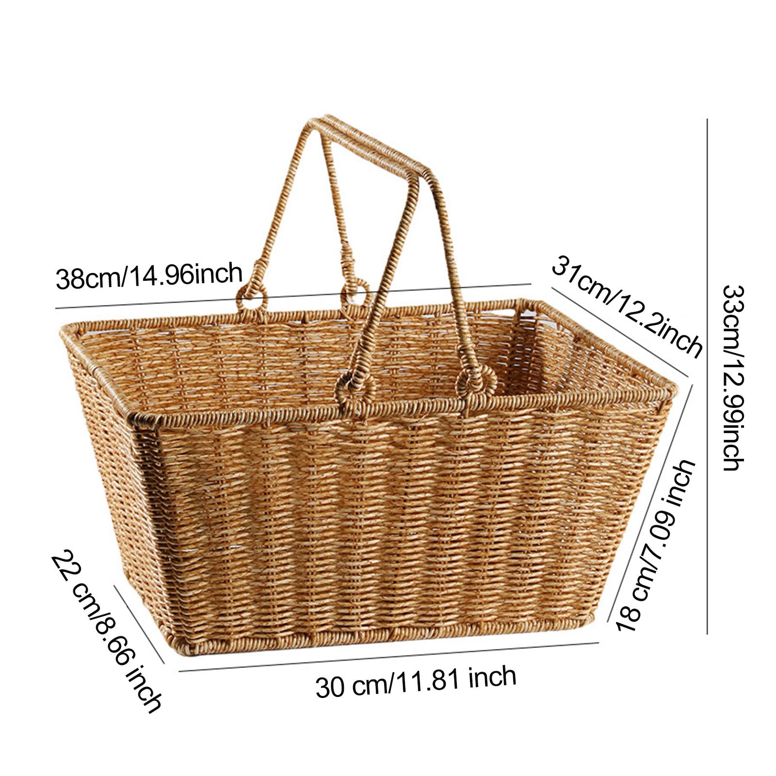 Picnic Storage Basket with Han - Snacks Food Gift Baskets review and price