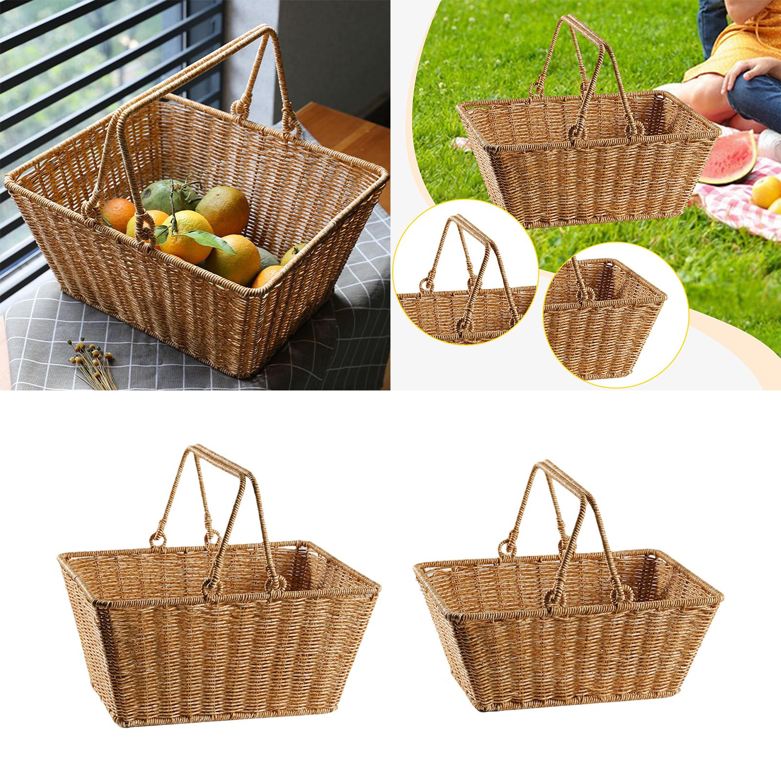 Picnic Storage Basket with Han - Snacks Food Gift Baskets review and price