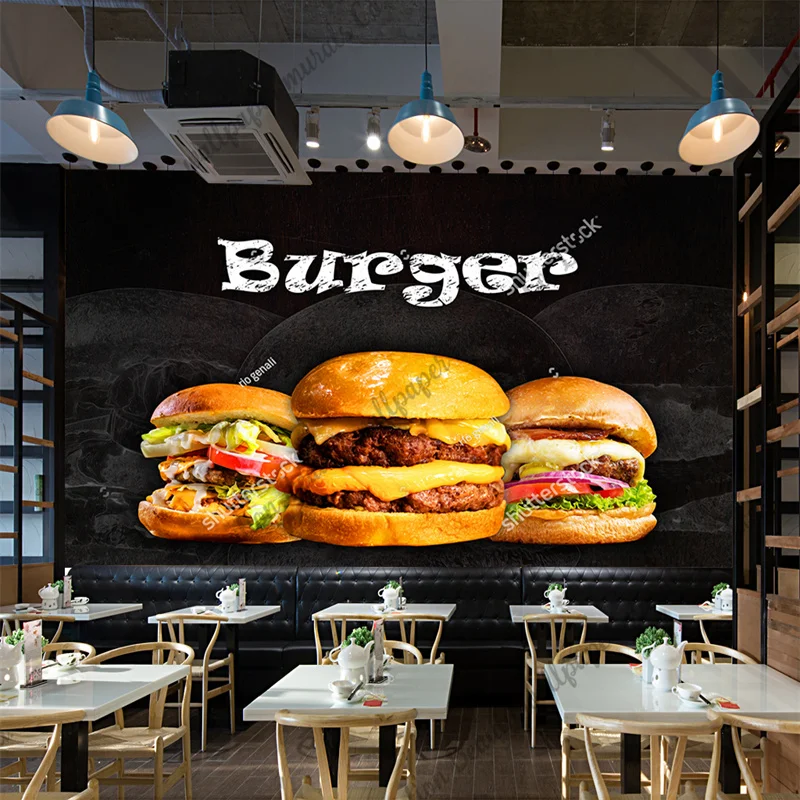 Custom Burger Photo Wallpaper  - Food Snacks Background review and price