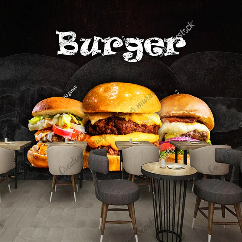 Custom Burger Photo Wallpaper  - Food Snacks Background review and price