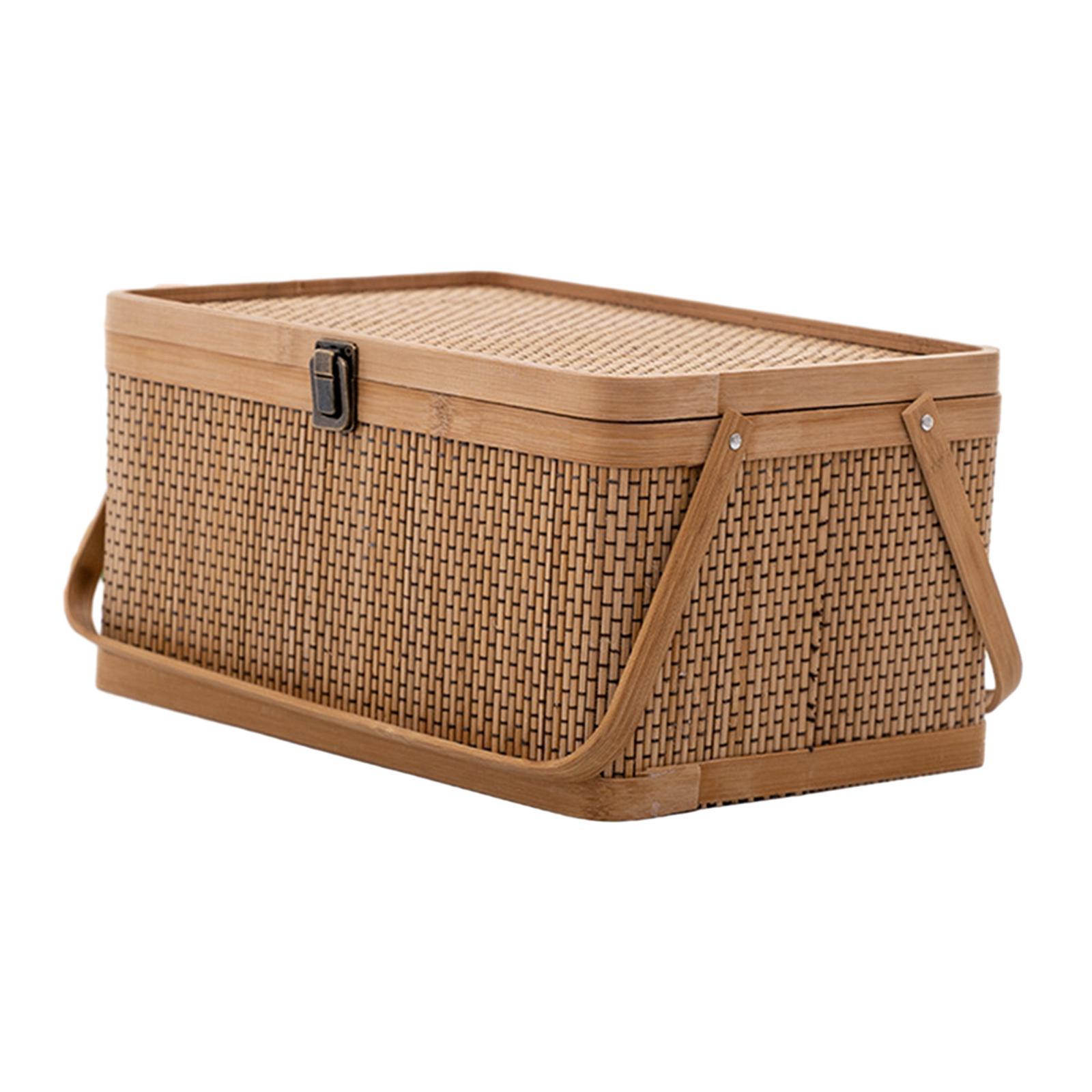 Handcrafted Bamboo Picnic Bask - Food Snacks Hamper review and price
