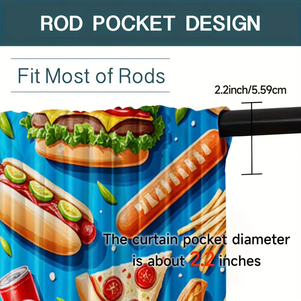 Fast Food Burger Pizza Curtain - Food Snacks Background review and price