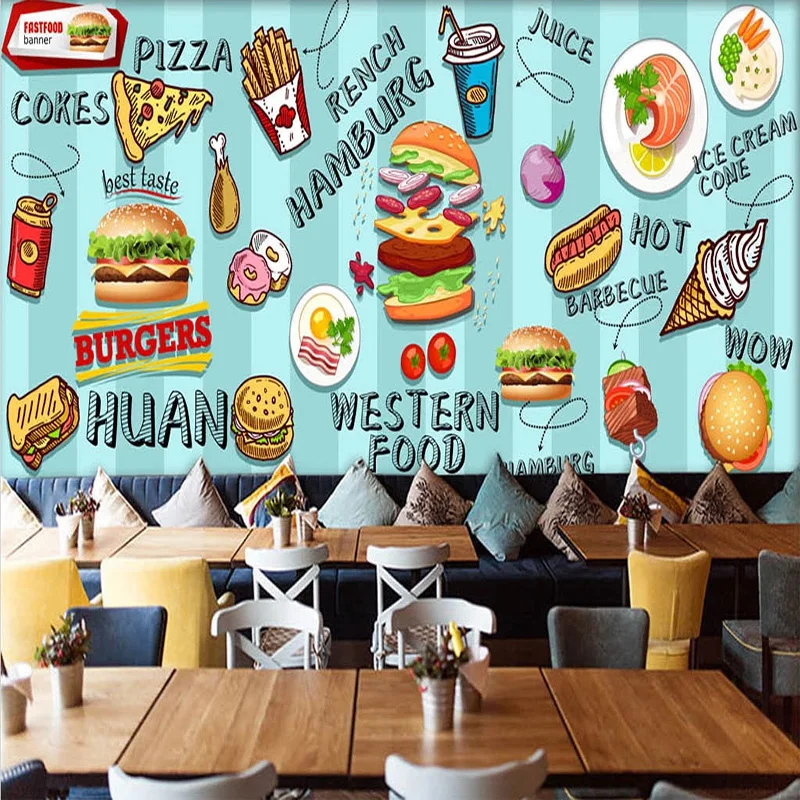 Custom 3D Wallpaper Hand-paint - Food Snacks Background review and price