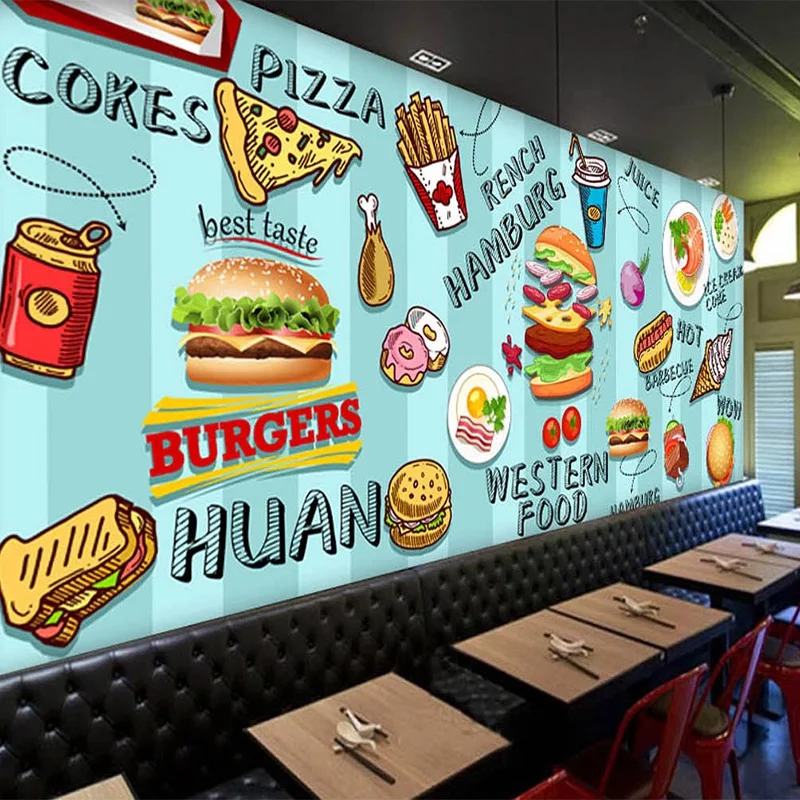 Custom 3D Wallpaper Hand-paint - Food Snacks Background review and price