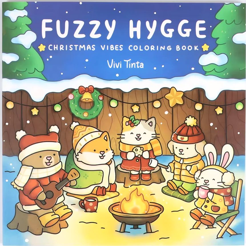 Fuzzy Hygge Christmas Coloring - Food Y Snacks Coloring Book review and price