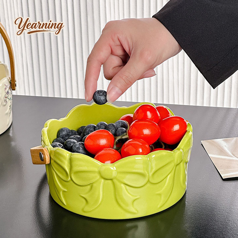 High End Bow Handle Ceramic Fr - Snacks Food Gift Baskets review and price