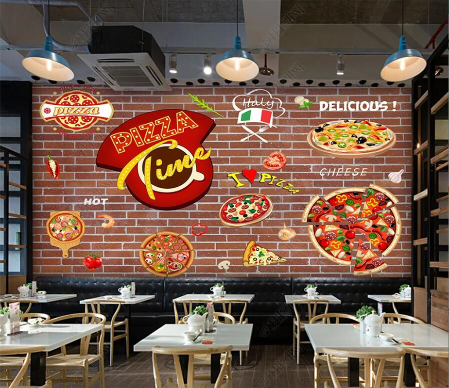 Custom Pizza Fast Food Mural W - Food Snacks Background review and price