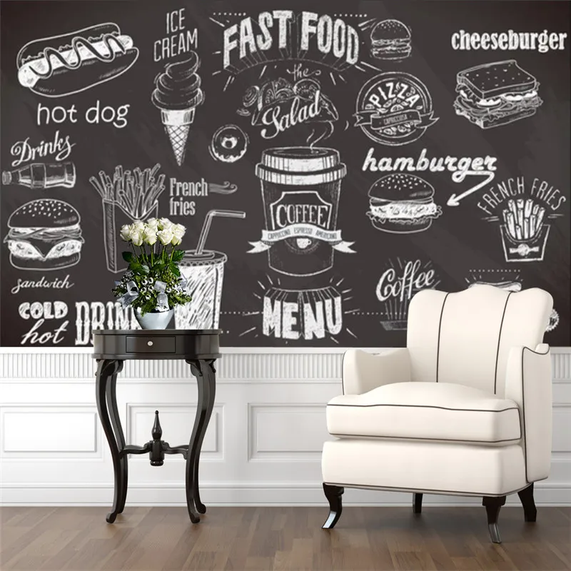 Custom Hand-painted Blackboard - Food Snacks Background review and price