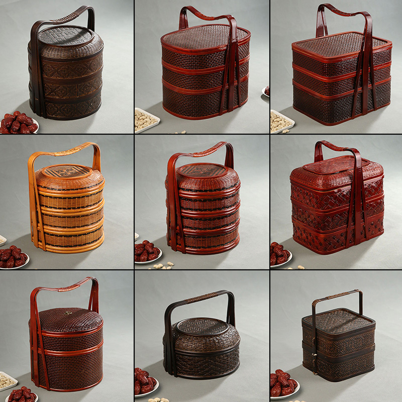 Bamboo Picnic Basket with Lid  - Food Snacks Hamper review and price